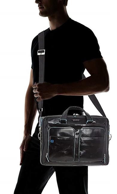 BLUE SQUARE Cartella in pelle porta PC 14" Nero - Cartelle Lavoro