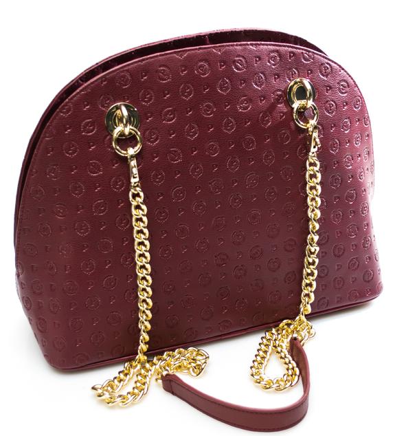 Heritage Embossed Borsa a mano, con tracolla bordeaux - Borse Donna