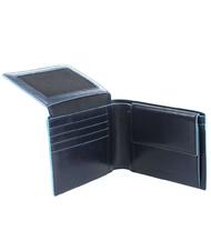 PIQUADRO BLUE SQUARE Portafoglio in pelle con flap blu - Portafogli Uomo - 3