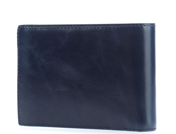 BLUE SQUARE Portafoglio in pelle con flap blu - Portafogli Uomo