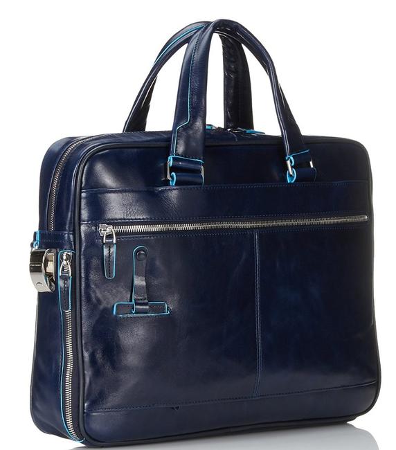 BLUE SQUARE Cartella in pelle porta PC 14" blu - Cartelle Lavoro