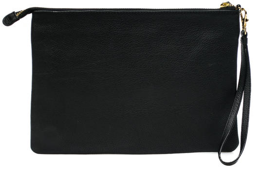  Pochette con polsierina, in pelle NERO - Borse Donna