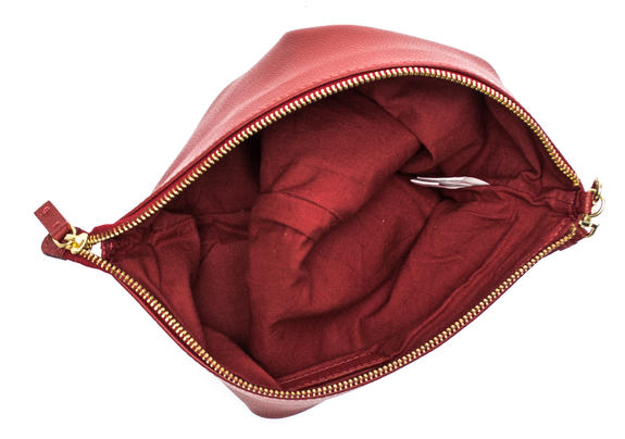  Pochette con polsierina, in pelle ROSSO - Borse Donna