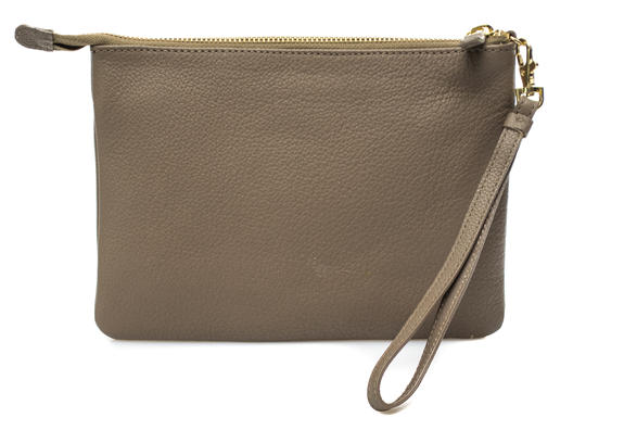 Pochette In pelle martellata, small NATURAL - Borse Donna