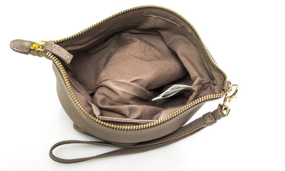 Pochette In pelle martellata, small NATURAL - Borse Donna