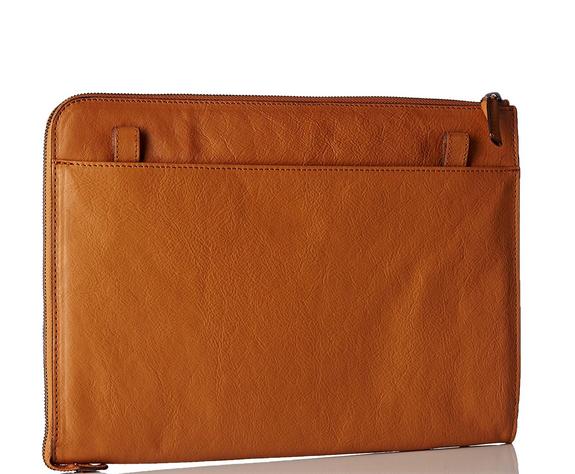 Custodia porta iPad PIKE, in pelle, con tracolla CUOIO - Porta tablet & Organizer