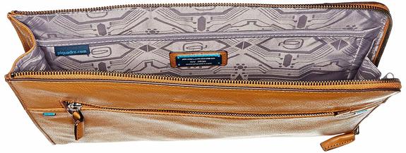Custodia porta iPad PIKE, in pelle, con tracolla CUOIO - Porta tablet & Organizer