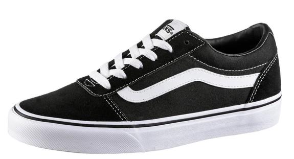 Sneakers Basse WARD, in pelle suede e canvas BLACK/WHITE - Scarpe Donna