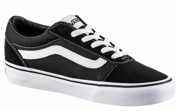 Sneakers Basse WARD, in pelle suede e canvas BLACK/WHITE - Scarpe Donna