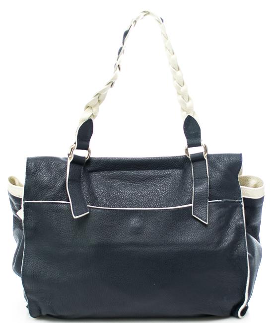 Delacroix Shopping bag, in pelle martellata blu - Borse Donna