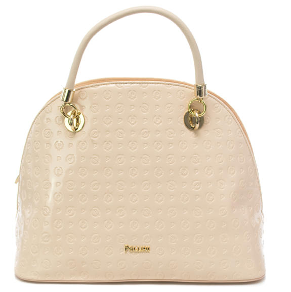 Embossed Heritage Vernice Dome bag a mano, con tracolla Nude - Borse Donna