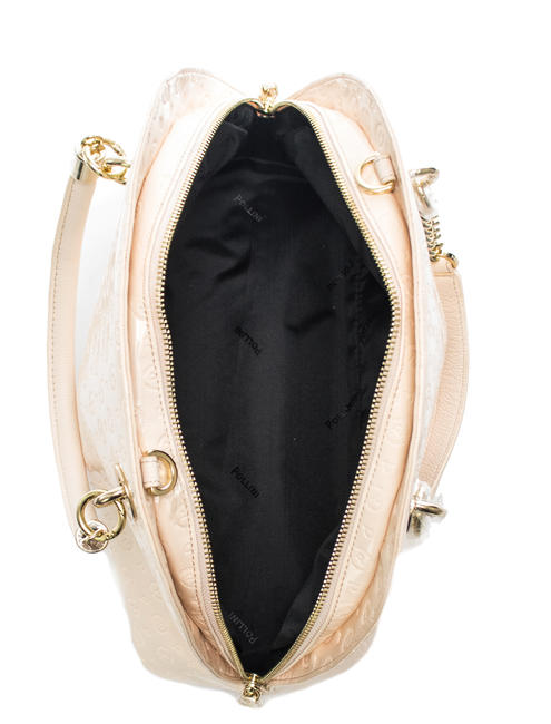 Embossed Heritage Vernice Dome bag a mano, con tracolla Nude - Borse Donna