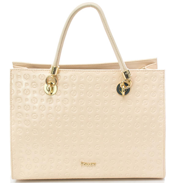 Embossed Heritage Borsa a mano, con tracolla, in vernice Nude - Borse Donna