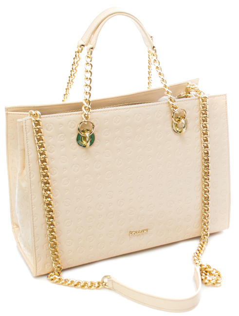 Embossed Heritage Borsa a mano, con tracolla, in vernice Nude - Borse Donna