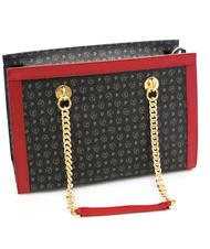 POLLINI Heritage Classic Satchel Borsa a mano o a spalla nero lacca - Borse Donna - 3