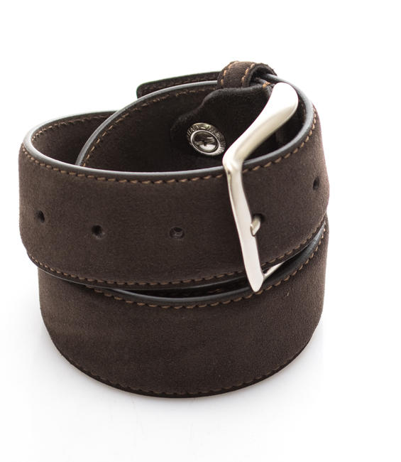 Cintura CASUAL, in pelle suede, accorciabile cocoa - Cinture
