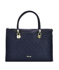 POLLINI Heritage Embossed Borsa a spalla, con tracolla blu - Borse Donna - 4