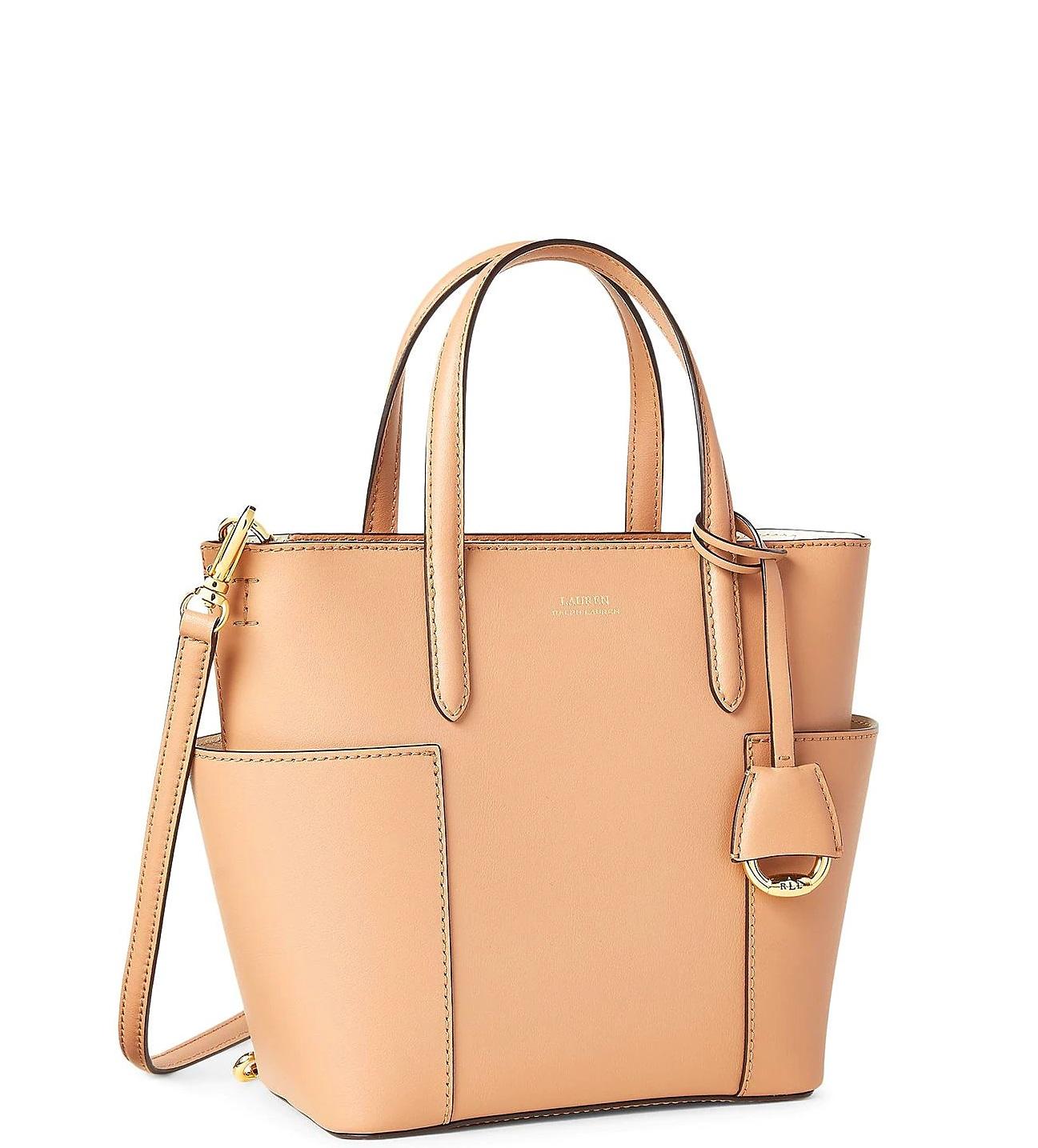 Ralph Lauren Tote Carlyle Mini Borsa A Mano, Con Tracolla Raspberry