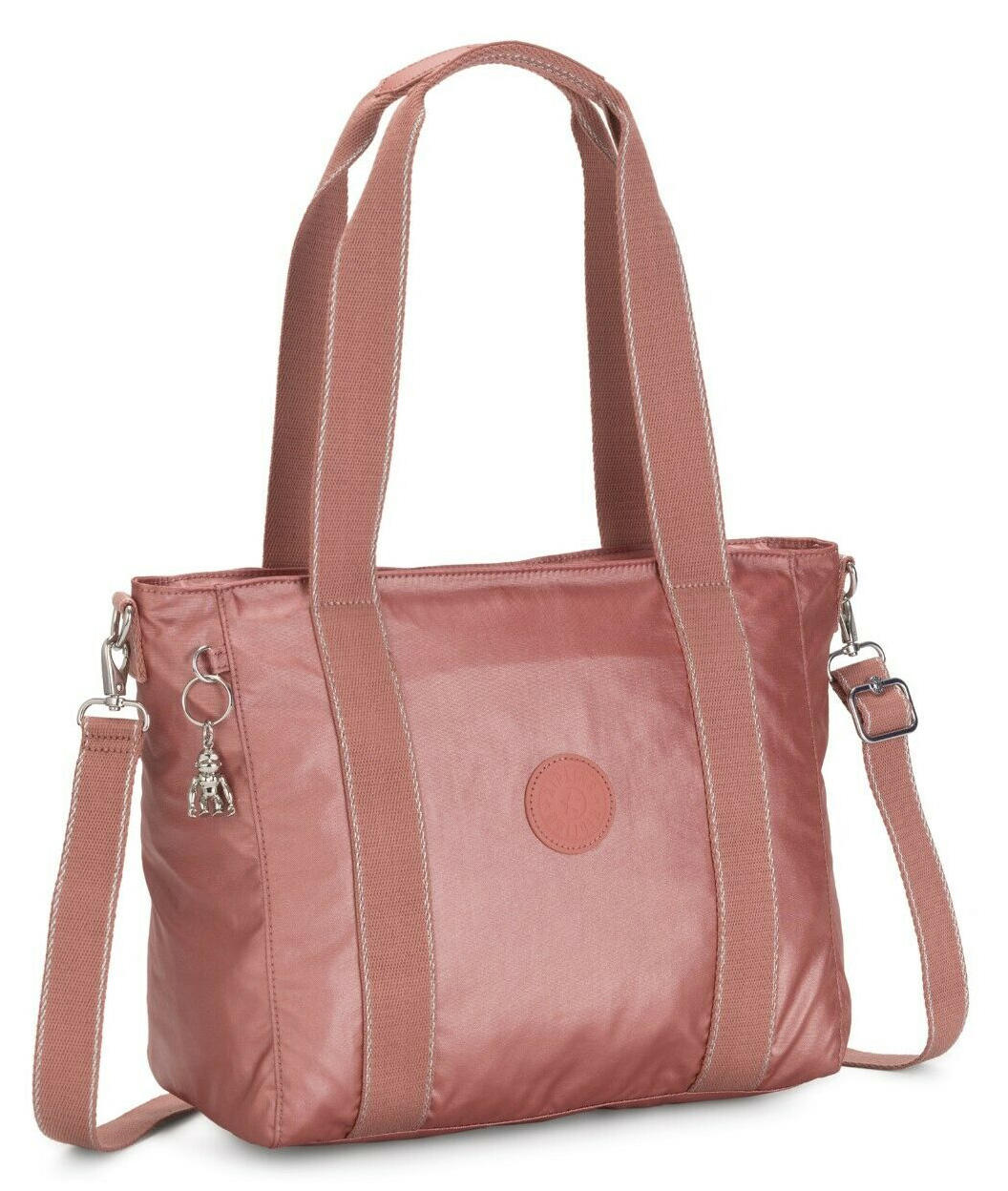 Kipling Asseni S Metallic Shopping Bag Con Tracolla Metallic Rust