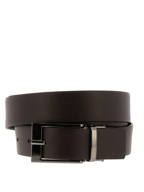 LOGO Cintura reversibile in pelle BLACK/DARK BROWN - Cinture