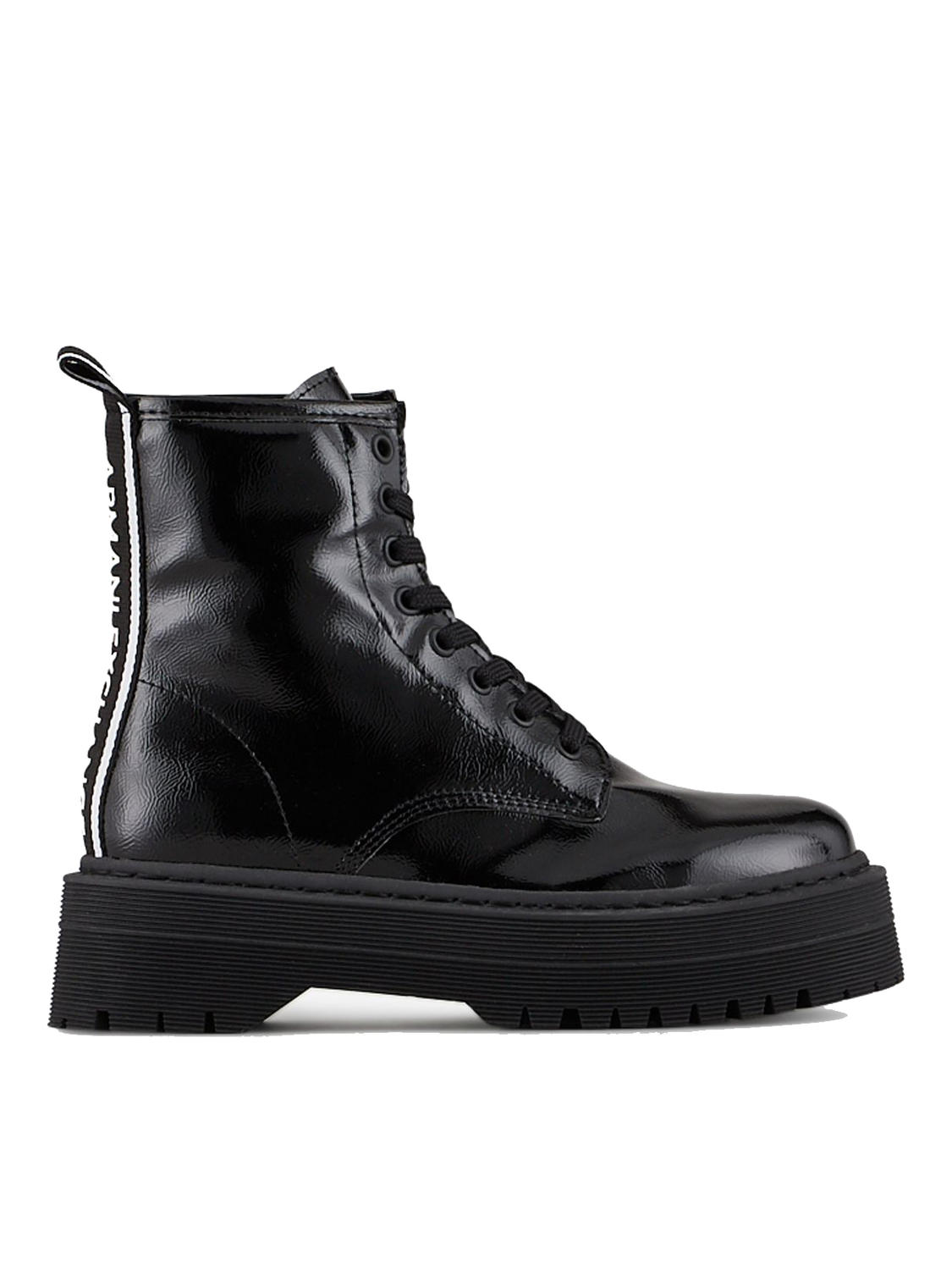 Armani Exchange Anfibi In Vernice Nero/Nero - Acquista A Prezzi Outlet!