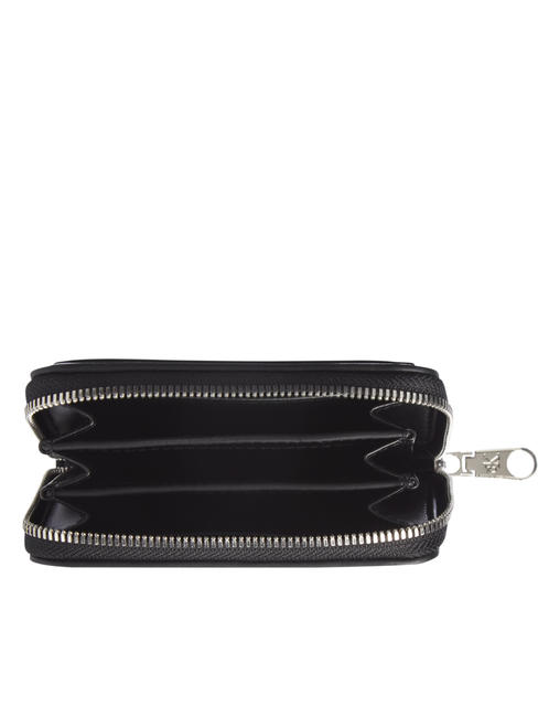  Portafoglio con zip around stampa logo NERO - Portafogli Donna
