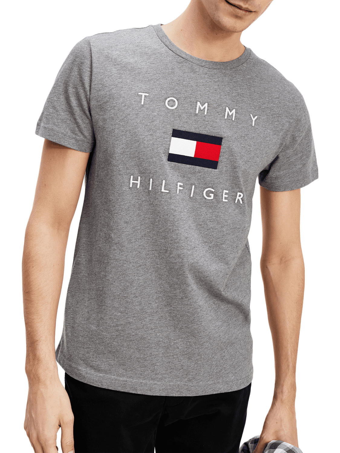 Tommy Hilfiger TShirt Logo Da Uomo Dark Grey Heather Acquista A