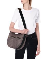 BORBONESE LUNA BAG MIDDLE ECO LINE Sacca a tracolla OP/NATURALE/NERO - Borse Donna - 6