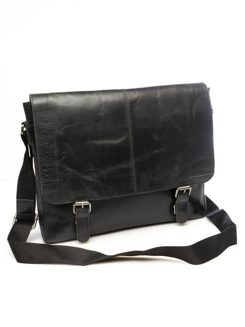 NORFOLK Messenger in pelle Nero - Cartelle Lavoro