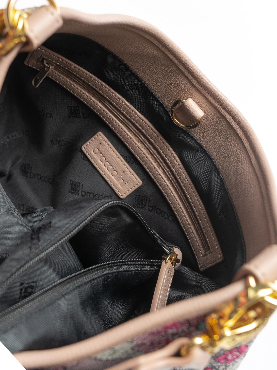 Borsa a mano e tracolla Braccialini in tessuto jacquard autunno inverno  2011 2012