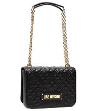 LOVE MOSCHINO NEW SHINY QUILTED Small bag convertible Nero - Borse Donna - 2