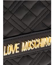 LOVE MOSCHINO NEW SHINY QUILTED Small bag convertible Nero - Borse Donna - 5