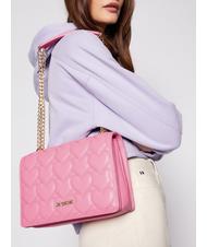 LOVE MOSCHINO HEART QUILTED Convertible bag Nero - Borse Donna - 4