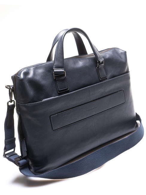 CAMPIONARIO - VANGUARD Cartella da lavoro in pelle porta PC 15,6"/ iPad9.7-11" blu - Cartelle Lavoro