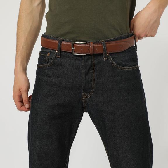 Cintura  Classic In pelle martellata, accorciabile su misura COGNAC - Cinture