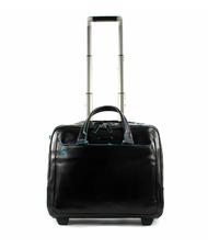 PIQUADRO BLU SQUARE Trolley pilota in pelle Nero - Trolley Pilota - 3