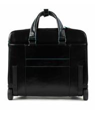 PIQUADRO BLU SQUARE Trolley pilota in pelle Nero - Trolley Pilota - 5