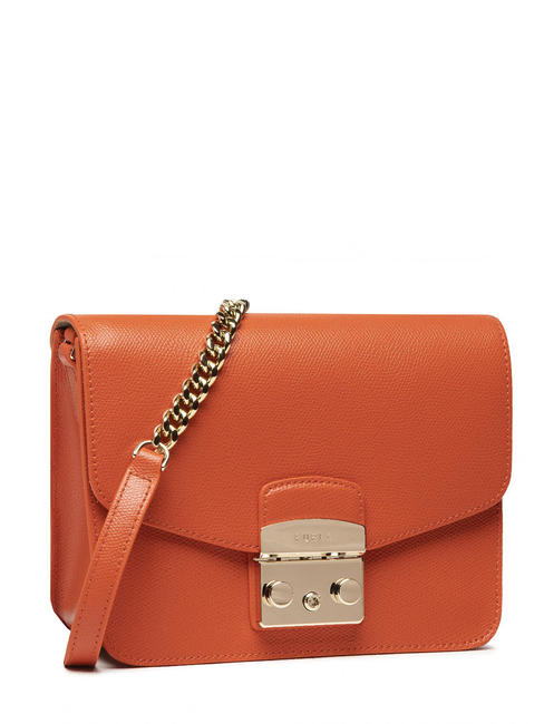 METROPOLIS S Mini bag a tracolla, in pelle tangerine - Borse Donna