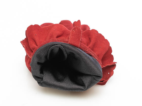 guanto con rouche in suede  bordeaux - Guanti