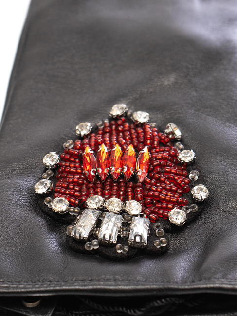 guanto con cuore strass  Nero - Guanti