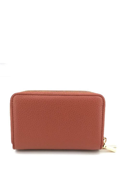METALLIC SOFT Portafoglio medio in pelle zip around cinnam - Portafogli Donna