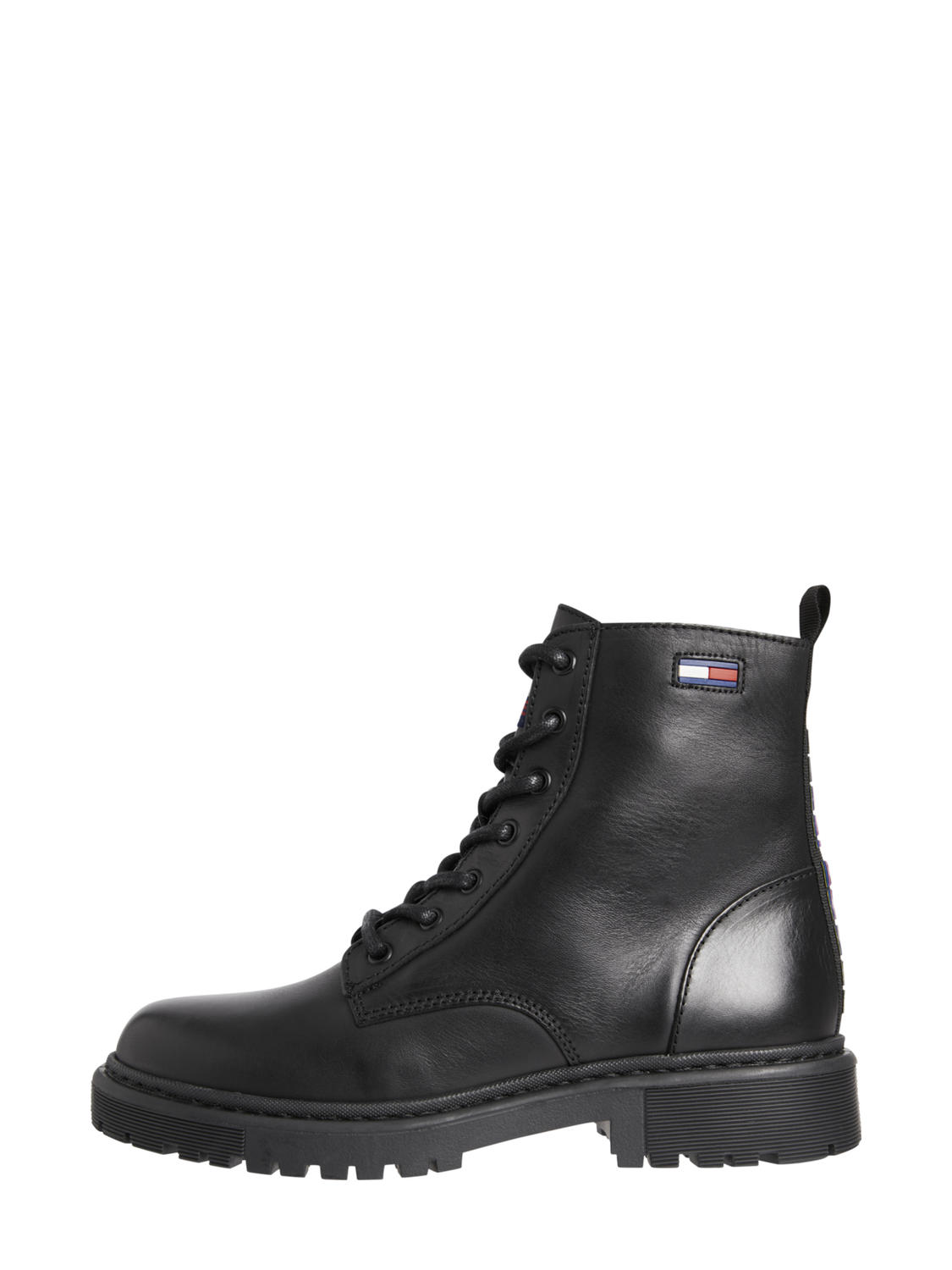 Tommy Hilfiger Th Jeans Stivaletti In Pelle Nero - Acquista A Prezzi Outlet!