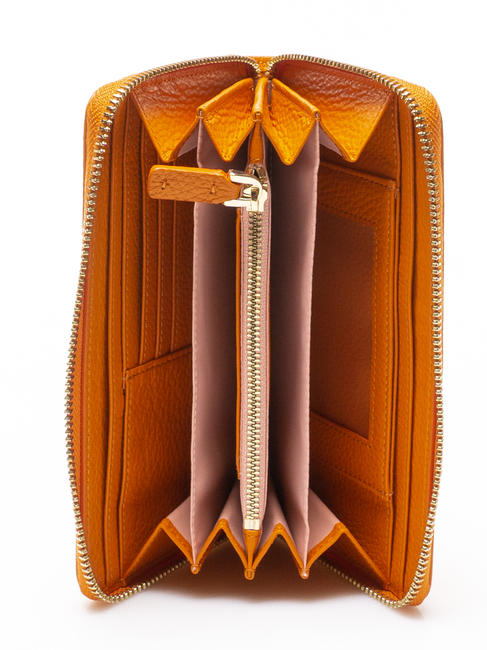 METALLIC SOFT Portafoglio grande zip around ginger - Portafogli Donna