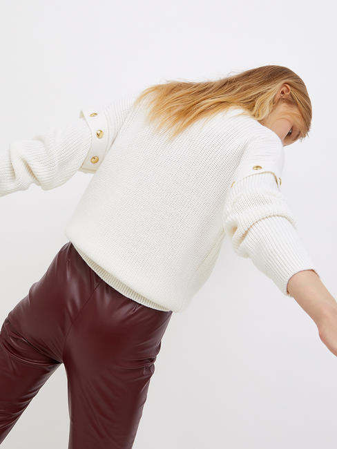   Maglione a collo alto con borchie bialana - Maglie Donna