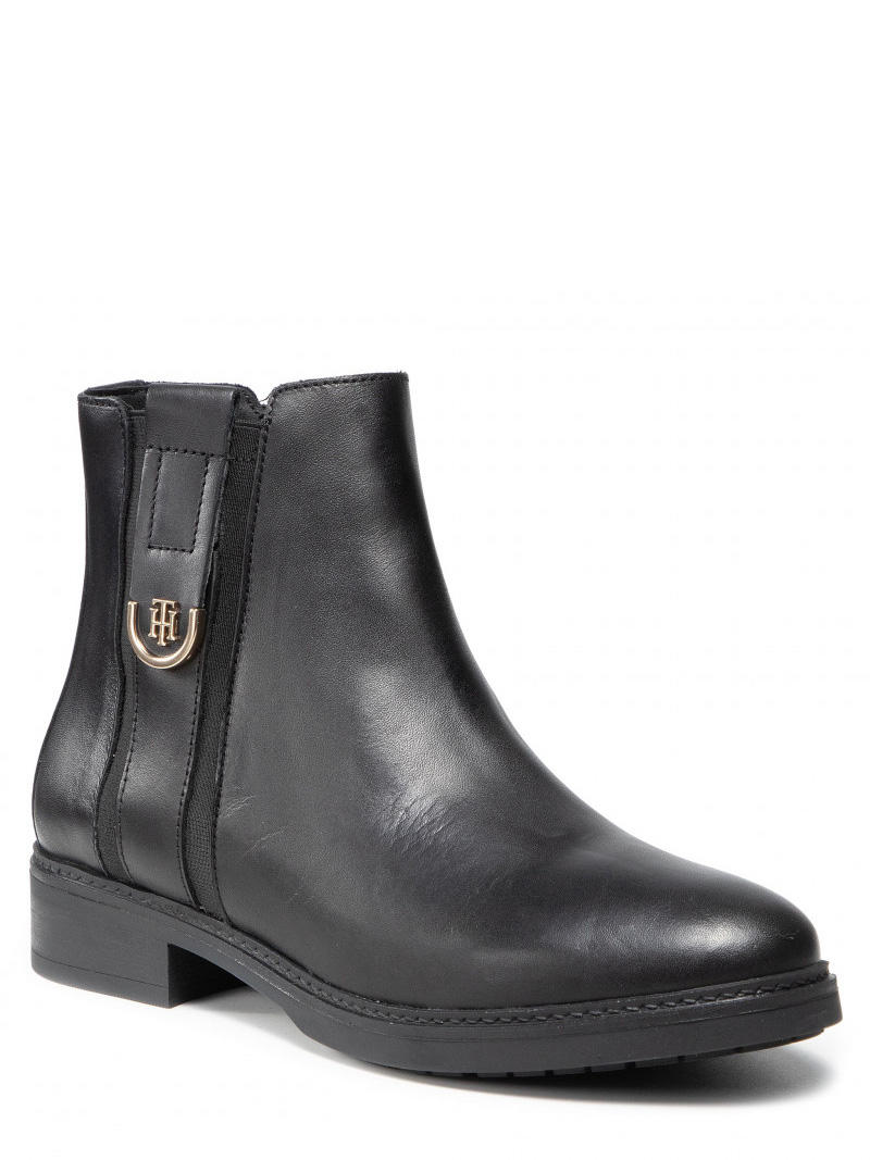Tommy Hilfiger Essential Hardwere Stivaletti In Pelle Nero - Acquista A  Prezzi Outlet!