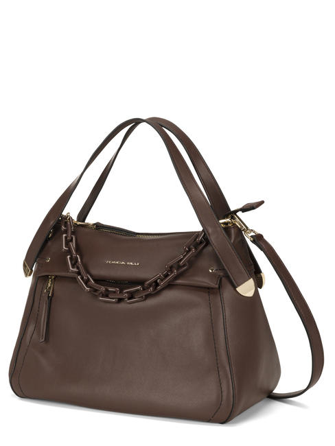 POLLICINO Sacca con tracolla in pelle MARRONE - Borse Donna