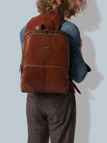 VESPUCCI Zaino porta pc in pelle MARRONE - Zaini da lavoro porta PC