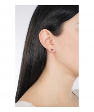 AMEN COCCOLE LUXURY Orecchini cuoricino in argento rose e zirconi neri - Orecchini