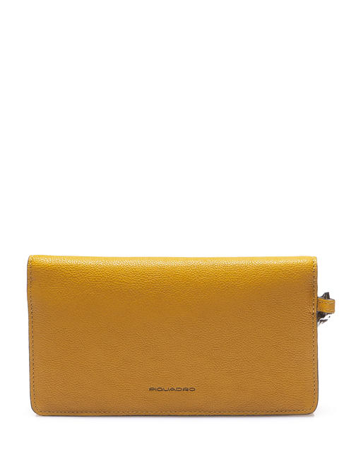 CAMPIONARIO - BLACK SQUARE Pochette con polsierina, in pelle Giallo - Porta tablet & Organizer