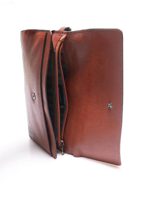 CAMPIONARIO - BLACK SQUARE Pochette con polsierina, in pelle CUOIO - Porta tablet & Organizer